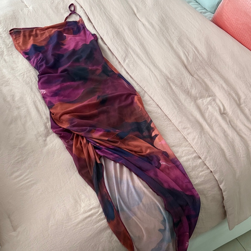 Multicolor Sheer Maxi Dress